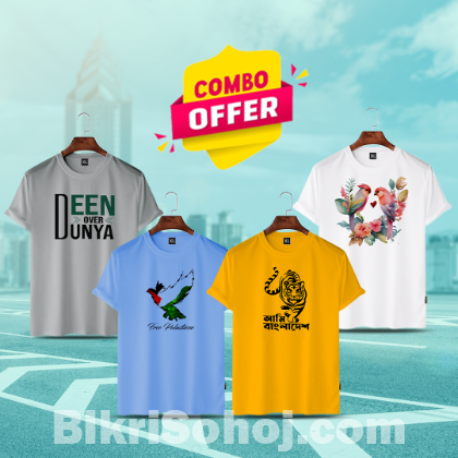 ৪পিস মেশ জার্সি ফ্যাব্রিক টি-শার্ট